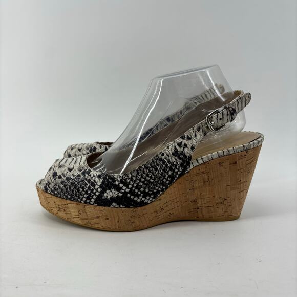 Stuart Weitzman Jean Snake Wedge Womens Size 10 Slingback Sandal Glam - Picture 12 of 13